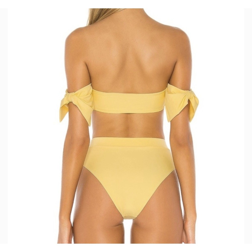 Tularosa Felicity Revolve Yellow Bikini Set Small Off Shoulder High‎ Waist NWT - Picture 2 of 9